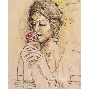 Moazzam Ali, Flower & Flower Series, 20 x 24 Inch, Watercolor on Paper, Figurative Painting, AC-MOZ-150
